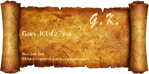 Gan Klára névjegykártya